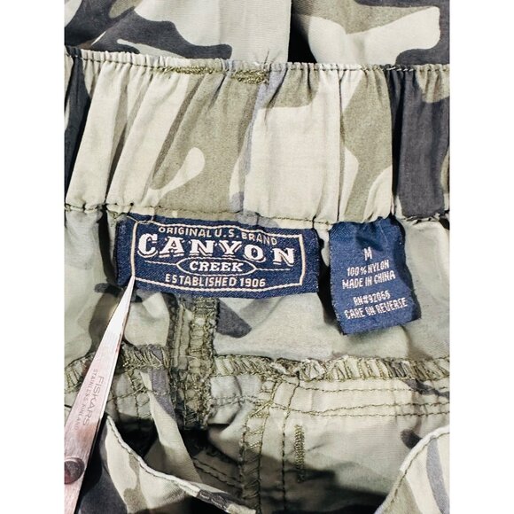 Camo Camouflage Cargo Shorts Mens M Canyon Creek Nylon - Picture 3 of 10